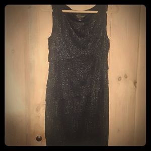 Midnight blue sparkle tier dress
